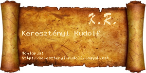 Keresztényi Rudolf névjegykártya
